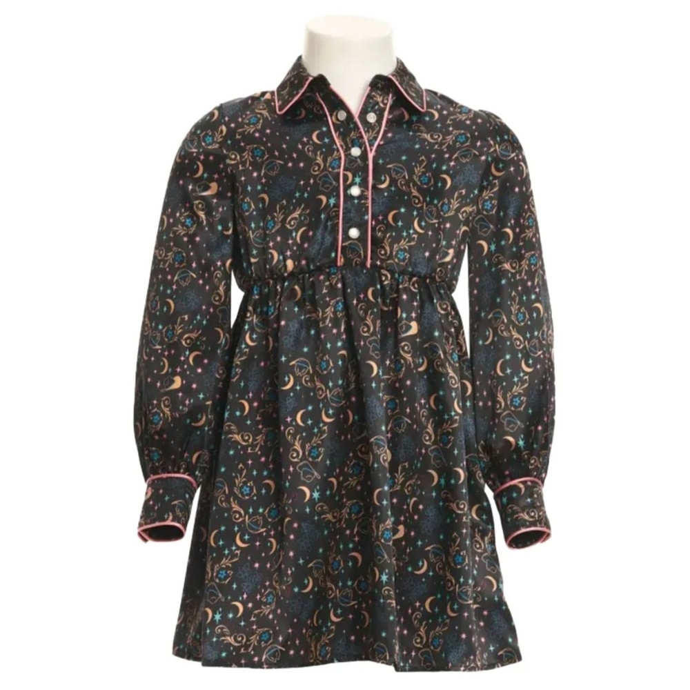 Wrangler Western Girl Long Sleeve Shirt Dress  Size Small